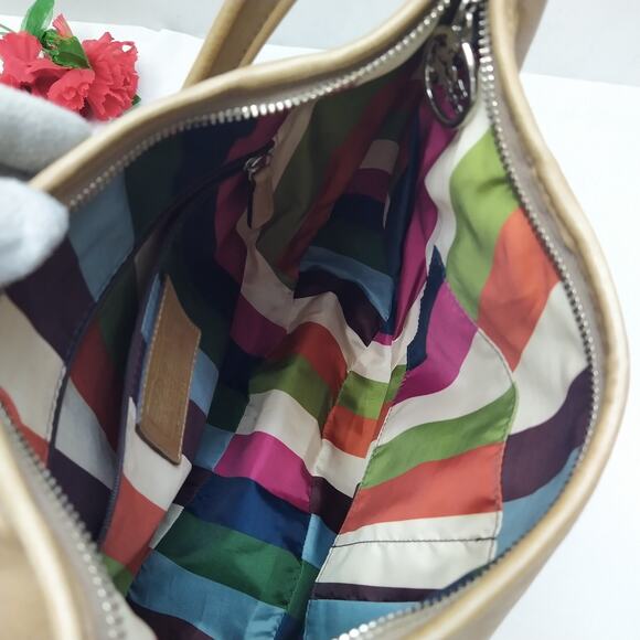 Coach Poppy Light Brown Leather 65th Anniversary Zipper Crossbody Shoulder Bag - Picture 10 of 16